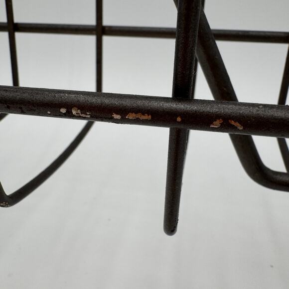 Vintage MCM mid century modern 50s Black Metal Wire Magazine Record Rack Atomic - Picture 5 of 7